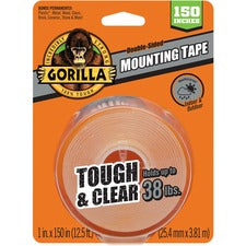 Tough & Clear Double-sided Mounting Tape, Permanent, Holds Up To 0.25 Lb Per Inch, 1" X 12.5 Ft, Clear