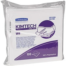 W4 Critical Task Wipers, Flat Double Bag, 12 X 12, Unscented, White, 100/bag, 5 Bags/carton