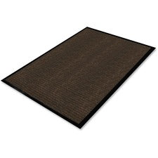 Genuine Joe Gold Dual-Rib Hard Surface Floor Mat - Hard Floor - 60" Length x 36" Width - Polypropylene, Vinyl - Chocolate