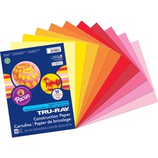 Tru-Ray Construction Paper - Project, Bulletin Board - 12"Width x 9"Length - 1 / Pack - Warm Assorted - Paper