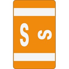 Smead AlphaZ ACCS Color-Coded Labels - "S" - 1" x 1 5/8" Length - Orange - 10 / Sheet - 100 / Pack