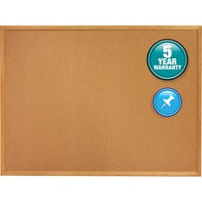Quartet Classic Series Cork Bulletin Board - 36" Height x 48" Width - Brown Natural Cork Surface - Self-healing, Flexible, Durable - Oak Frame - 1 Each
