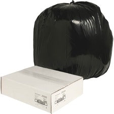 Nature Saver Black Low-density Recycled Can Liners - Large Size - 45 gal Capacity - 40" Width x 46" Length - 1.25 mil (32 Micron) Thickness - Low Density - Black - Plastic - 100/Carton - Cleaning Supplies