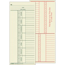 Time Clock Cards, Replacement For K14-15, Two Sides, 3.38 X 8.25, 500/box