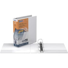 QuickFit D-Ring View Binders - 2" Binder Capacity - Letter - 8 1/2" x 11" Sheet Size - 475 Sheet Capacity - D-Ring Fastener(s) - 2 Internal Pocket(s) - Vinyl - White - Recycled - Print-transfer Resistant, PVC-free, Exposed Rivet - 1 Each