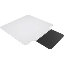 ES ROBBINS Sit or Stand Mat with Lip - Pile Carpet - 53" Length x 36" Width - Lip Size 18" Length x 20" Width - Rectangle - Vinyl, Foam - Clear