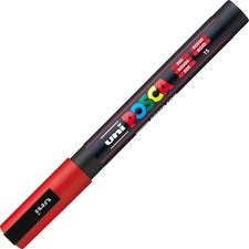uni&reg; Posca PC-3M Paint Markers - Fine Marker Point - Red Water Based, Pigment-based Ink - 6 / Pack
