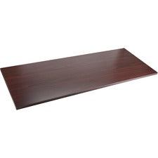 Lorell Quadro Sit/Stand Straight Edge Mahogany Tabletop - Laminated Rectangle, Mahogany Top - 72" Table Top Width x 24" Table Top Depth x 1" Table Top Thickness x 71.63" Width x 23.63" Depth - Assembly Required