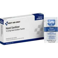 Gel Hand Sanitizer Packets For Unitized And First Aid Stations, 0.9 G, Clean Scent, 10/box