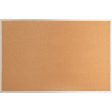 Lorell Aluminum Frame Cork Board - 36" Height x 48" Width - Cork Surface - Long Lasting, Warp Resistant - Brown Aluminum Frame - 1 Each