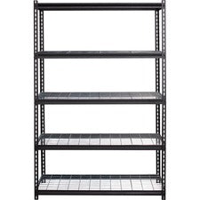 Lorell Wire Deck Shelving - 72" Height x 48" Width x 18" Depth - 28% Recycled - Black - Steel - 1 Each