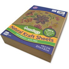 Creativity Street Natural Kraft Sheets - Drawing, Project, Art, Craft Project, Decoration - 500 Piece(s) - 2.10"Height x 9"Width x 12"Length - 500 / Ream - Natural - Kraft
