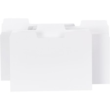 Smead SuperTab 1/3 Tab Cut Letter Recycled Top Tab File Folder - 8 1/2" x 11" - 3/4" Expansion - Assorted Position Tab Position - White - 10% Recycled - 100 / Box