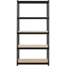 Lorell 2,300 lb Capacity Riveted Steel Shelving - 72" Height x 36" Width x 18" Depth - 30% Recycled - Black - Steel, Particleboard - 1 Each