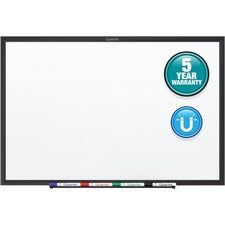 Quartet Classic Magnetic Whiteboard - 72" (6 ft) Width x 48" (4 ft) Height - White Painted Steel Surface - Black Aluminum Frame - Horizontal/Vertical - 1 Each - TAA Compliant