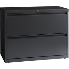 Lorell Lateral File - 2-Drawer - 36" x 18.6" x 28.1" - 2 x Drawer(s) - Legal, Letter, A4 - Lateral - Rust Proof, Leveling Glide, Interlocking - Charcoal - Baked Enamel - Steel - Recycled