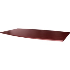 Lorell Essentials Boat Shaped Conference Tabletop (Box 1 of 2) - Boat Top - 48" Table Top Width x 96" Table Top Depth x 1.25" Table Top Thickness - 1" Height x 94.50" Width x 47.25" Depth - Assembly Required - Mahogany