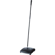 Rubbermaid Commercial Dual Action Sweeper - 7.50" Brush Face - 42" Handle Length - 10.5" Overall Length - 1 Each - Black
