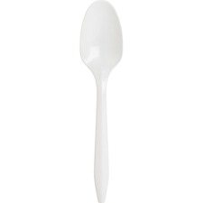 Genuine Joe Medium-weight Cutlery - 1000/Carton - Polypropylene - White