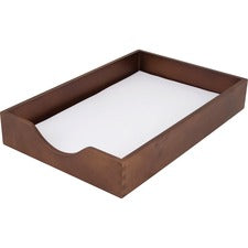 Carver Solid Wood Desk Tray - Desktop - Stackable - Walnut - Oak - 1 Each