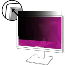 3M High Clarity Privacy Filter Black, Glossy - For 23.6" Widescreen LCD Monitor - 16:9 - Scratch Resistant, Dust Resistant