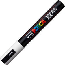 uni&reg; Posca PC-5M Paint Markers - Medium Marker Point - White Water Based, Pigment-based Ink - 6 / Pack