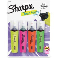 Sharpie Clear View Highlighter Pack - Chisel Marker Point Style - Assorted - 4 / Pack