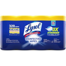 Lysol 4-pack Disinfecting Wipes - Wipe - Lemon Lime ScentCanister - 320 / Pack - White