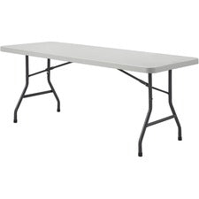 Lorell Ultra-Lite Folding Table - Light Gray Top - Dark Gray Base x 96" Table Top Width x 30" Table Top Depth - 29.25" Height - Gray