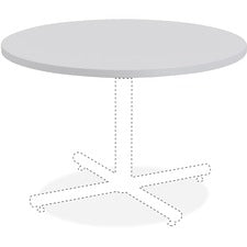 Lorell Round Invent Tabletop - Light Gray - Round Top - 1" Table Top Thickness x 42" Table Top Diameter - Assembly Required - High Pressure Laminate (HPL), Light Gray - Particleboard, Polyvinyl Chloride (PVC)