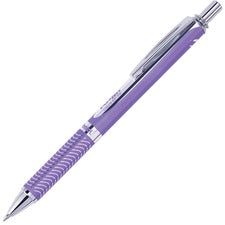 Pentel EnerGel Alloy Retractable Gel Pens - Medium Pen Point - 0.7 mm Pen Point Size - Refillable - Retractable - Violet Gel-based Ink - Violet Metal Barrel - Stainless Steel Tip - 1 Each