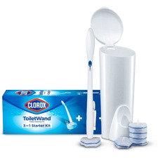 Toiletwand Disposable Toilet Cleaning System: Handle, Caddy And Refills, White, 6/carton