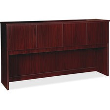 Lorell Prominence 2.0 Mahogany Laminate Hutch - 72" x 16" x 39" - 4 Door(s) - Material: Particleboard - Finish: Mahogany Laminate, Thermofused Melamine (TFM)