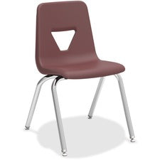 Lorell 18" Seat-height Stacking Student Chairs - Four-legged Base - Burgundy - Polypropylene - 4 / Carton