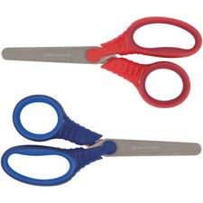 Fiskars Schoolworks 5" Kids Scissors - 5" Overall Length - Left/Right - Stainless Steel - Blunted Tip - Red, Blue - 2 / Pack