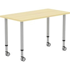 Lorell Height-adjustable 48" Rectangular Table - Rectangle Top - 48" Table Top Width x 23.62" Table Top Depth - 33.62" Height - Assembly Required - Laminated, Maple - Laminate