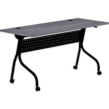 Lorell Charcoal Flip Top Training Table - Charcoal Rectangle, Melamine Top - Black Four Leg Base - 4 Legs - 60" Table Top Width x 23.60" Table Top Depth - 29.50" Height - Melamine