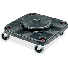 Rubbermaid Commercial Brute Square Container Dolly - 300 lb Capacity - Plastic - x 17.3" Width x 6.3" Height - Black - 2 / Carton