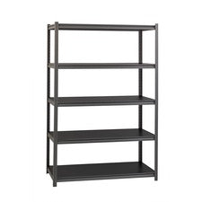 Lorell 3,200 lb Capacity Riveted Steel Shelving - 72" Height x 48" Width x 24" Depth - 30% Recycled - Black - Steel, Laminate - 1 Each