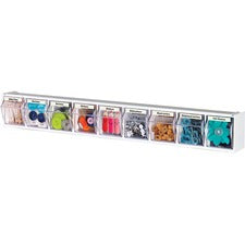 Deflecto Tilt Bin Interlocking Multi-Bin Storage Organizer - 9 Compartment(s) - 4.5" Height x 23.6" Width x 3.6" Depth - Counter - Black - 1 Each