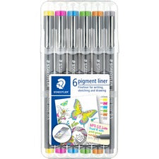 Staedtler Pigment Liner 308 - Fine Pen Point - 0.5 mm Pen Point Size - Assorted Pigment-based Ink - Polypropylene Barrel - Metal Tip - 6 / Set