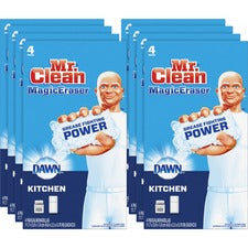 Mr. Clean Magic Eraser Cleaning Pads - 16/Carton - Rectangle - 5.40" Width x 9.80" Depth - Ceramic Tile, Granite Floor - Dirt Remover, Grime Resistant - Foam - White
