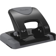 20-sheet Smarttouch Two-hole Punch, 9/32" Holes, Black/gray