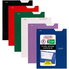 Mead Pocket Folder - 4 Internal Pocket(s) - Assorted - 6 / Pack