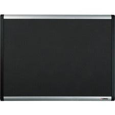 Lorell Black Mesh Fabric Covered Bulletin Boards - 48" Height x 72" Width - Fabric Surface - Black Anodized Aluminum Frame - 1 Each