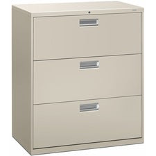 Brigade 600 Series Lateral File, 3 Legal/letter-size File Drawers, Light Gray, 36" X 18" X 39.13"