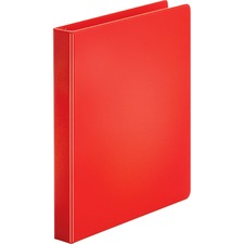 Business Source Basic Round Ring Binders - 1" Binder Capacity - Letter - 8 1/2" x 11" Sheet Size - 225 Sheet Capacity - 3 x Round Ring Fastener(s) - Polypropylene, Chipboard - Red - 11.20 oz - Sturdy - 1 Each