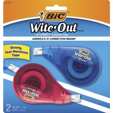 Wite-out Ez Correct Correction Tape, Non-refillable, Blue/orange Applicators, 0.17" X 472", 2/pack