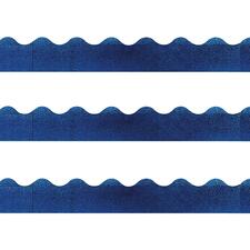 Trend Sparkle Board Trimmers - Rectangle Topped With Waves Shape - Pin-up - 0.10" Height x 2.25" Width x 390" Length - Blue - Paper - 1 / Pack