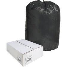 Nature Saver Black Low-density Recycled Can Liners - Extra Large Size - 60 gal Capacity - 38" Width x 58" Length - 1.25 mil (32 Micron) Thickness - Low Density - Black - Plastic - 100/Carton - Cleaning Supplies